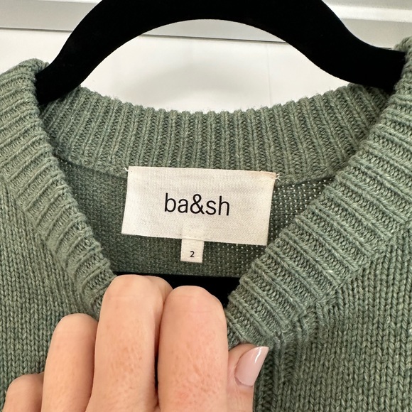 Ba&Sh Keane wool blend Sweater in green, size medium - Picture 5 of 10